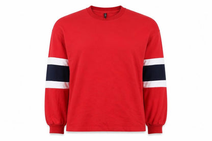 F&F Women Red Size 12 Colourblock Crew Neck Pullover Sweatshirt