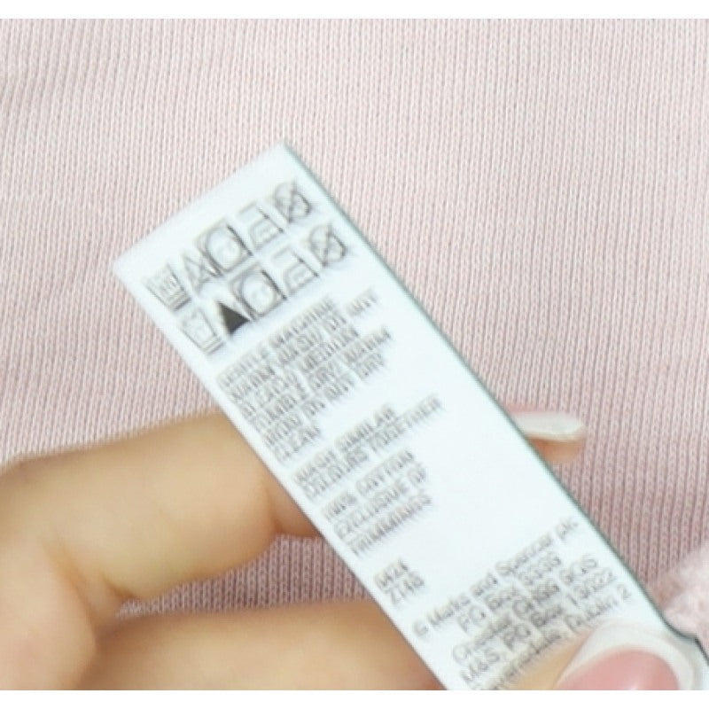 Marks and Spencer Women Pink M Basic Cotton Pocket Crew Neck T-Shirt