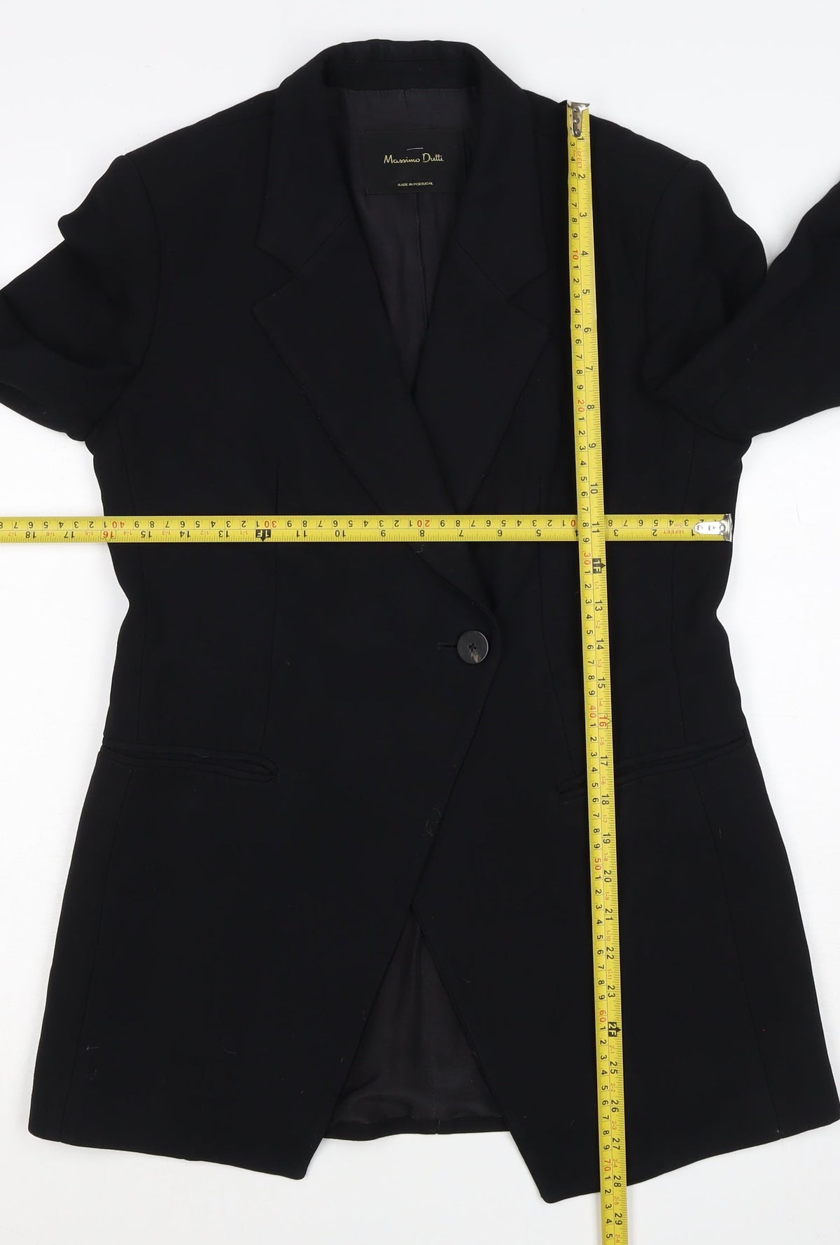 Massimo Dutti Women Black UK 6 Tailored Lined Single-Breasted Blazer