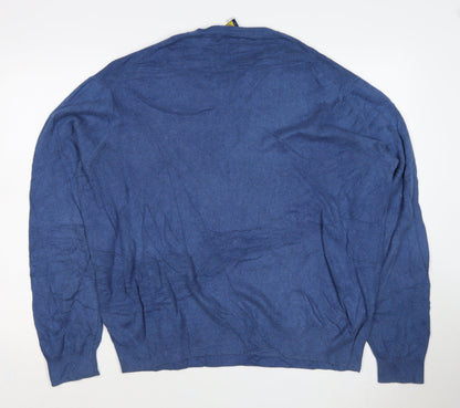 Polo Ralph Lauren Men’s Blue XL Pima Cotton V-Neck Pullover Jumper
