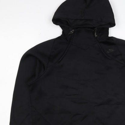 Nike Men’s Black S 1/4 Zip Hooded Pullover Hoodie Logo