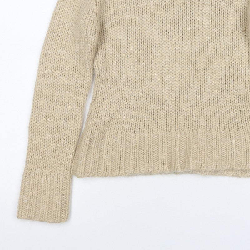 Marc Aurel Women Beige UK 6 Chunky Knit Roll Neck Pullover Jumper