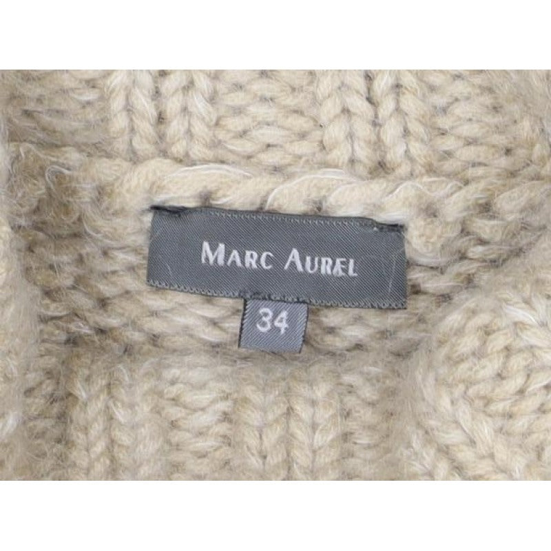 Marc Aurel Women Beige UK 6 Chunky Knit Roll Neck Pullover Jumper