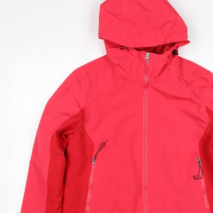 Rocktrail Women Red M Hooded Rain Coat Jacket Water Resistant Full Zip