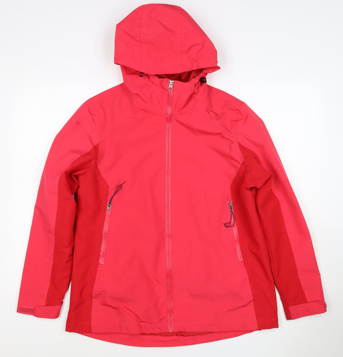Rocktrail Women Red M Hooded Rain Coat Jacket Water Resistant Full Zip