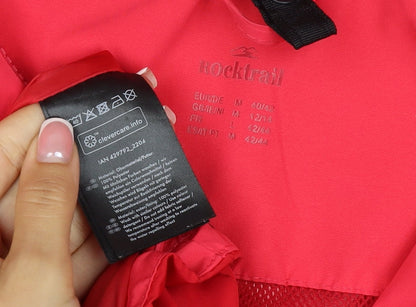 Rocktrail Women Red M Hooded Rain Coat Jacket Water Resistant Full Zip