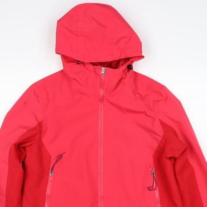 Rocktrail Women Red M Hooded Rain Coat Jacket Water Resistant Full Zip