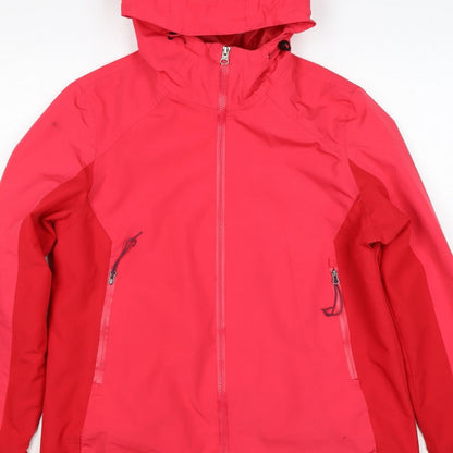 Rocktrail Women Red M Hooded Rain Coat Jacket Water Resistant Full Zip