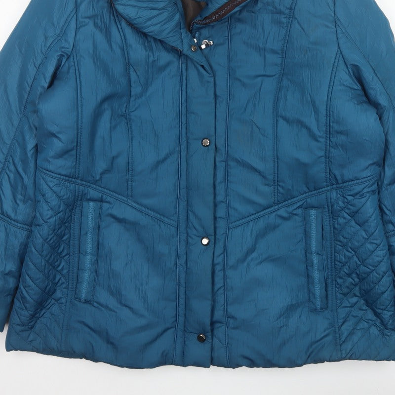 Klass Women’s Blue XL Puffer Jacket Quilted Insulated Short Coat