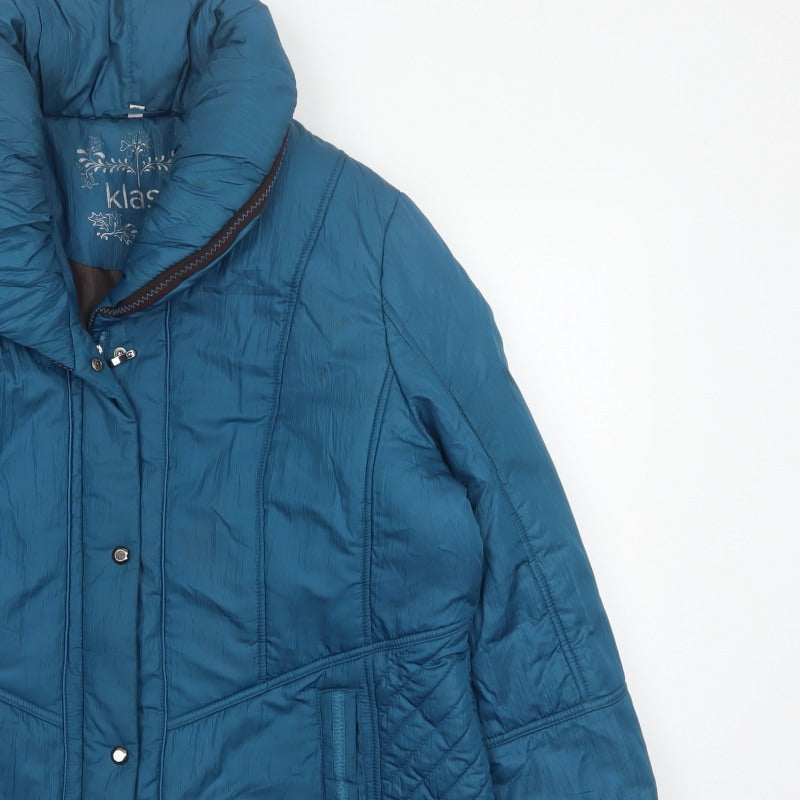 Klass Women’s Blue XL Puffer Jacket Quilted Insulated Short Coat