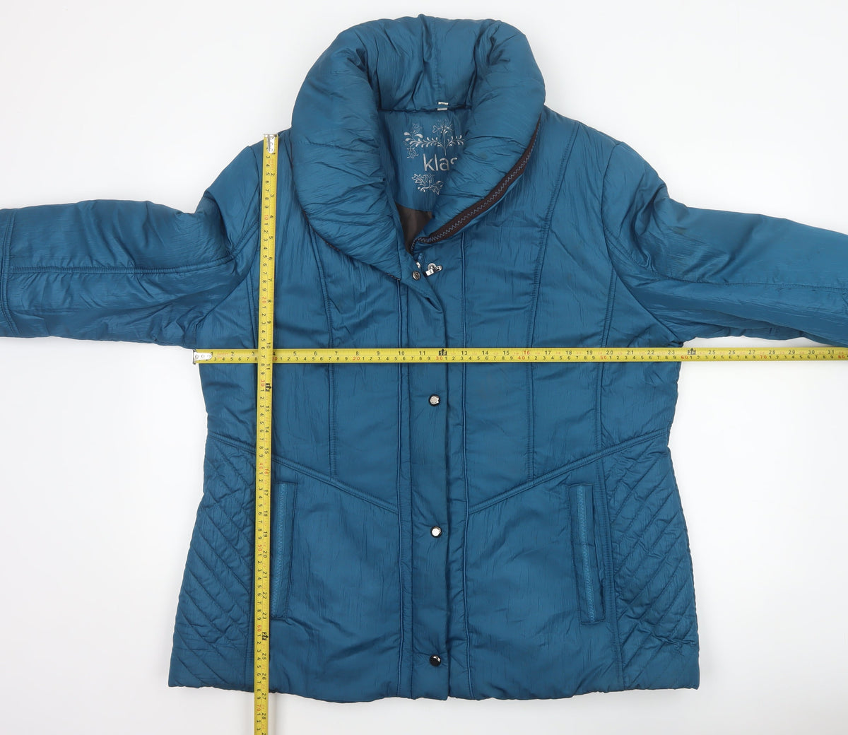 Klass Women’s Blue XL Puffer Jacket Quilted Insulated Short Coat