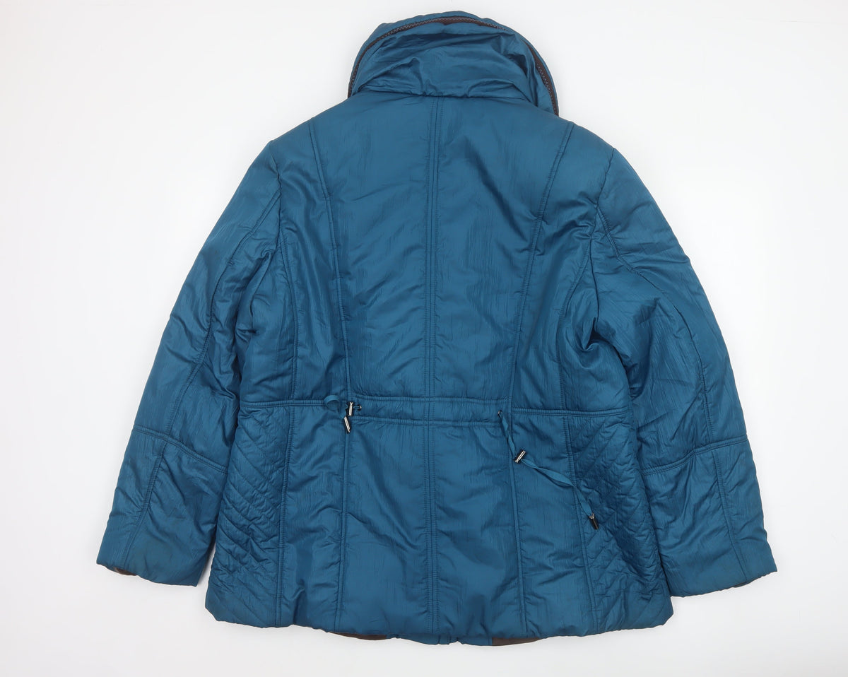 Klass Women’s Blue XL Puffer Jacket Quilted Insulated Short Coat