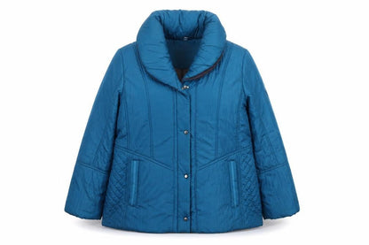 Klass Women’s Blue XL Puffer Jacket Quilted Insulated Short Coat