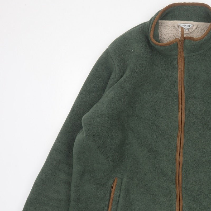 Cotton Traders Men's Green 2XL Fleece Full Zip Jacket Pockets