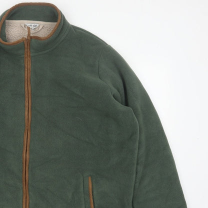 Cotton Traders Men's Green 2XL Fleece Full Zip Jacket Pockets