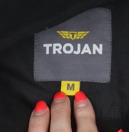 Trojan Mens Black M Full Zip Fleece Jacket Stand-Up Collar