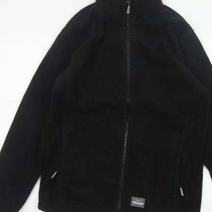 Trojan Mens Black M Full Zip Fleece Jacket Stand-Up Collar