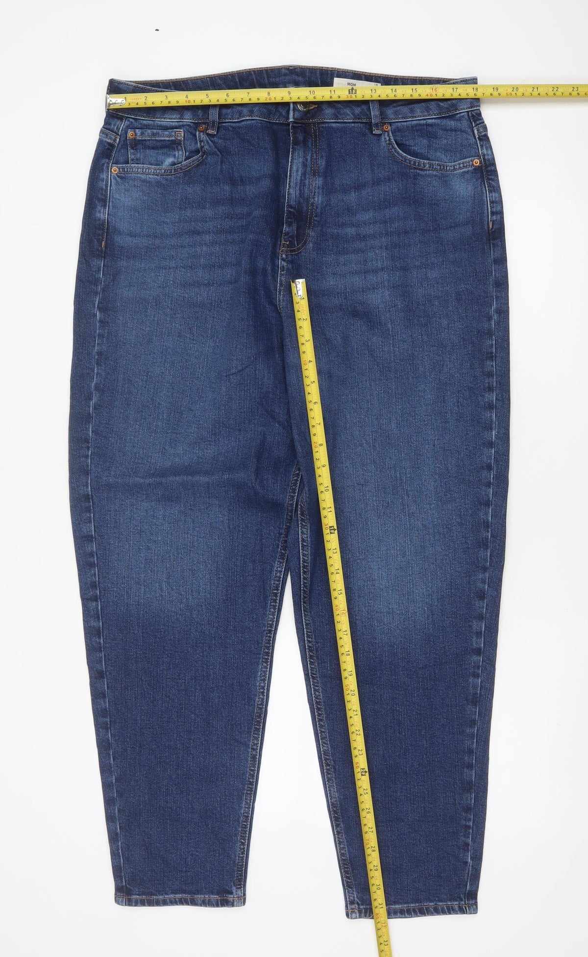 Marks & Spencer Women’s Blue Size 18 Long Mom High Rise Jeans