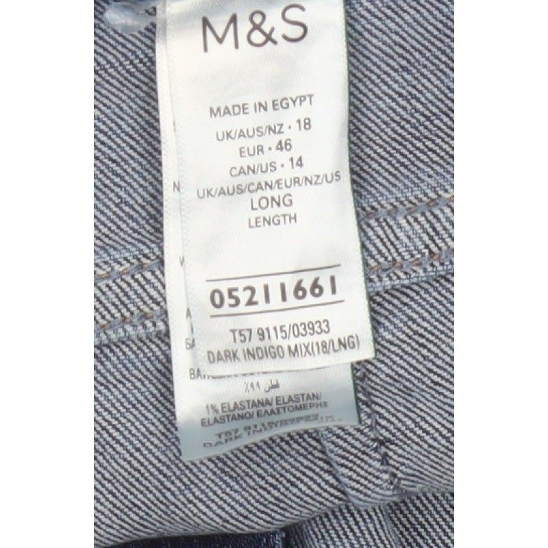 Marks & Spencer Women’s Blue Size 18 Long Mom High Rise Jeans