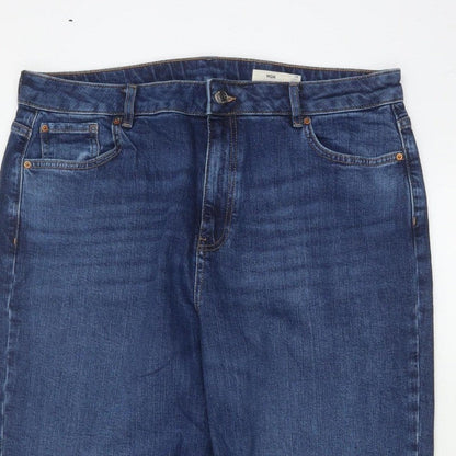Marks & Spencer Women’s Blue Size 18 Long Mom High Rise Jeans