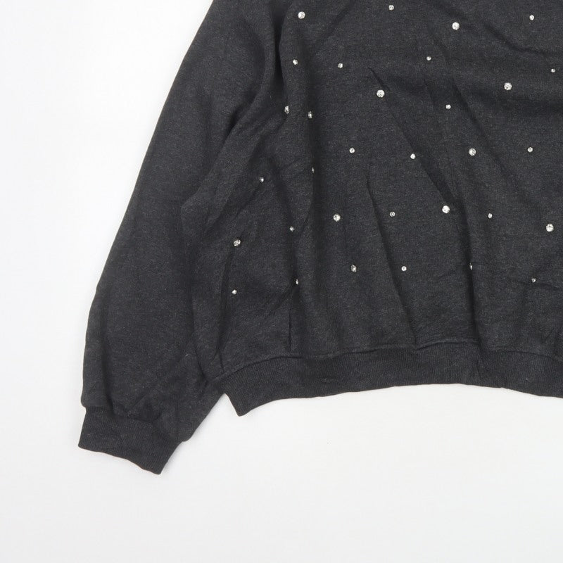 Marks and Spencer Women Black M Rhinestone Pullover Sweatshirt