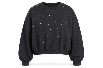 Marks and Spencer Women Black M Rhinestone Pullover Sweatshirt