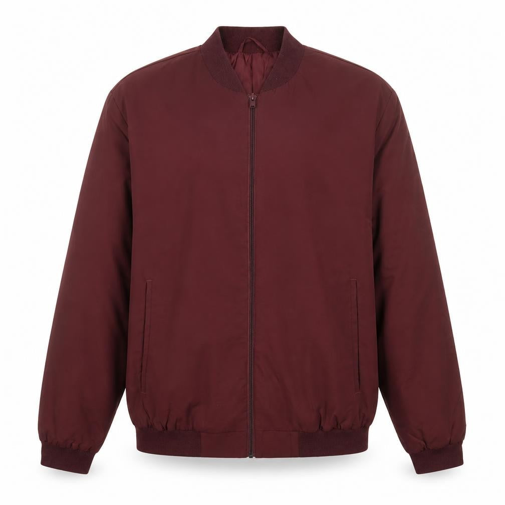 ASOS Design Men’s Burgundy XL Bomber Jacket Full Zip Lined