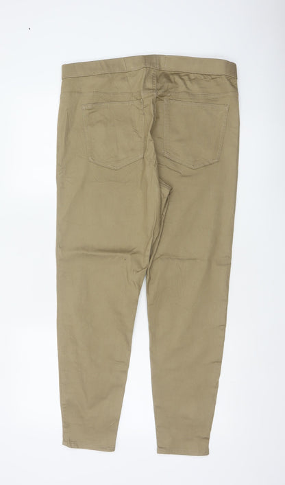 Marks & Spencer Women Brown UK 16 Short Skinny Cotton Jeggings