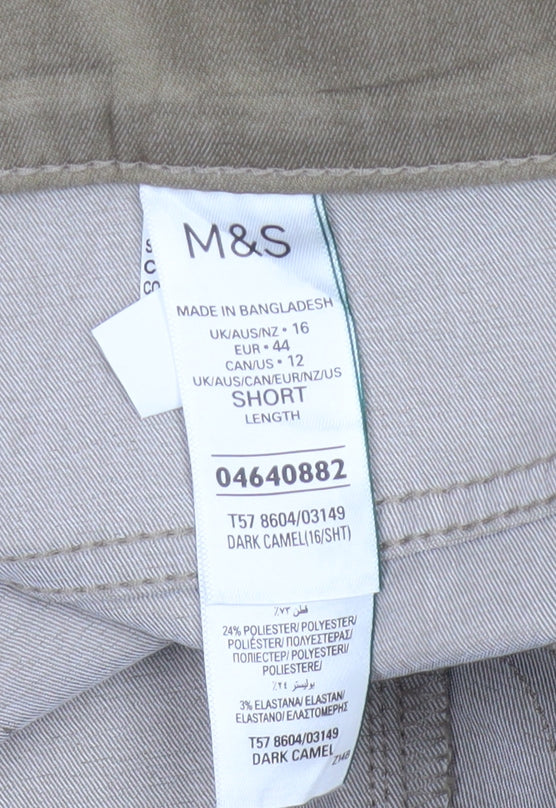 Marks & Spencer Women Brown UK 16 Short Skinny Cotton Jeggings