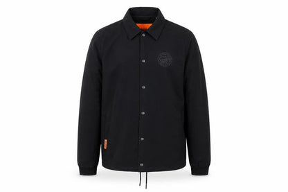 Superdry Men’s Black XL Basic Snap Coach Jacket Logo Collared