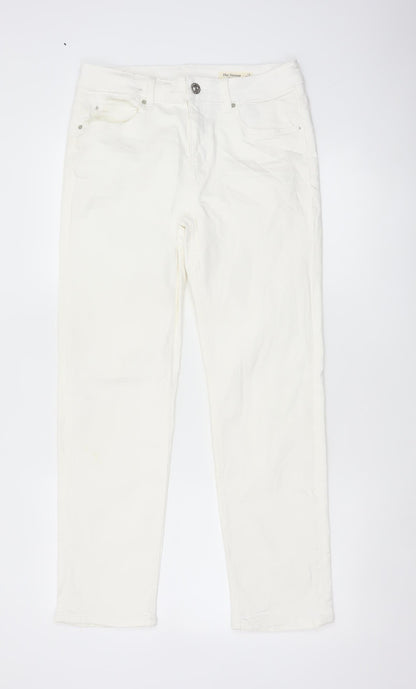 Marks & Spencer Women's White Sienna Straight Jeans UK 12 Short
