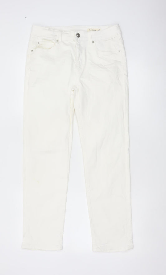 Marks & Spencer Women's White Sienna Straight Jeans UK 12 Short