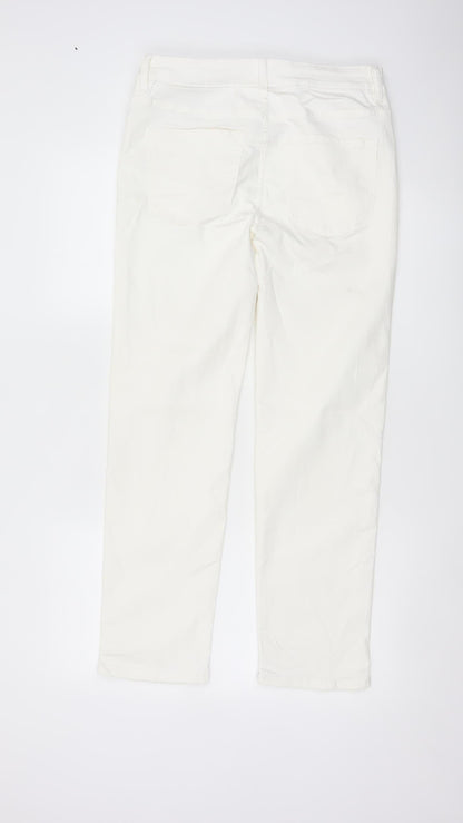 Marks & Spencer Women's White Sienna Straight Jeans UK 12 Short