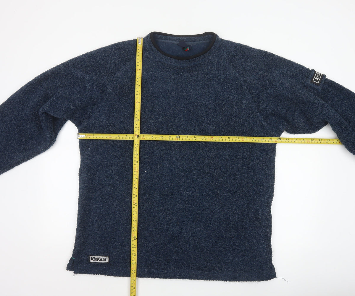 Kickers Men’s Blue M Fleece Crew Neck Pullover Sweatshirt Logo