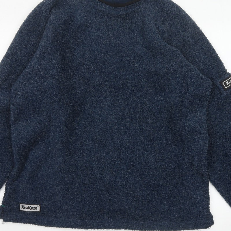 Kickers Men’s Blue M Fleece Crew Neck Pullover Sweatshirt Logo