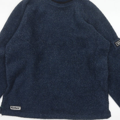 Kickers Men’s Blue M Fleece Crew Neck Pullover Sweatshirt Logo