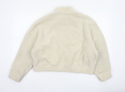 adidas Women Ivory UK 8 Sherpa Fleece 1/4 Zip Sweatshirt