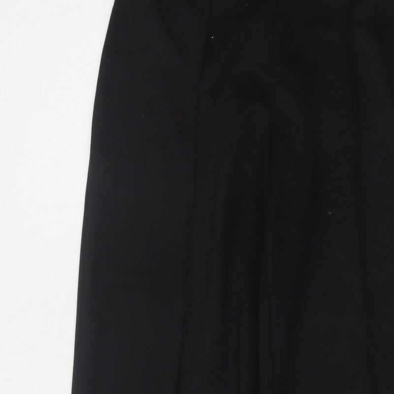M&S Women’s Black Size 14 Regular Wide Leg Smart Trousers