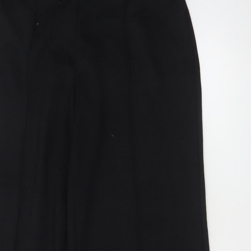 M&S Women’s Black Size 14 Regular Wide Leg Smart Trousers