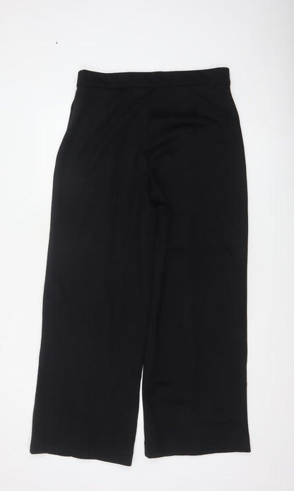 M&S Women’s Black Size 14 Regular Wide Leg Smart Trousers