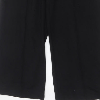 M&S Women’s Black Size 14 Regular Wide Leg Smart Trousers