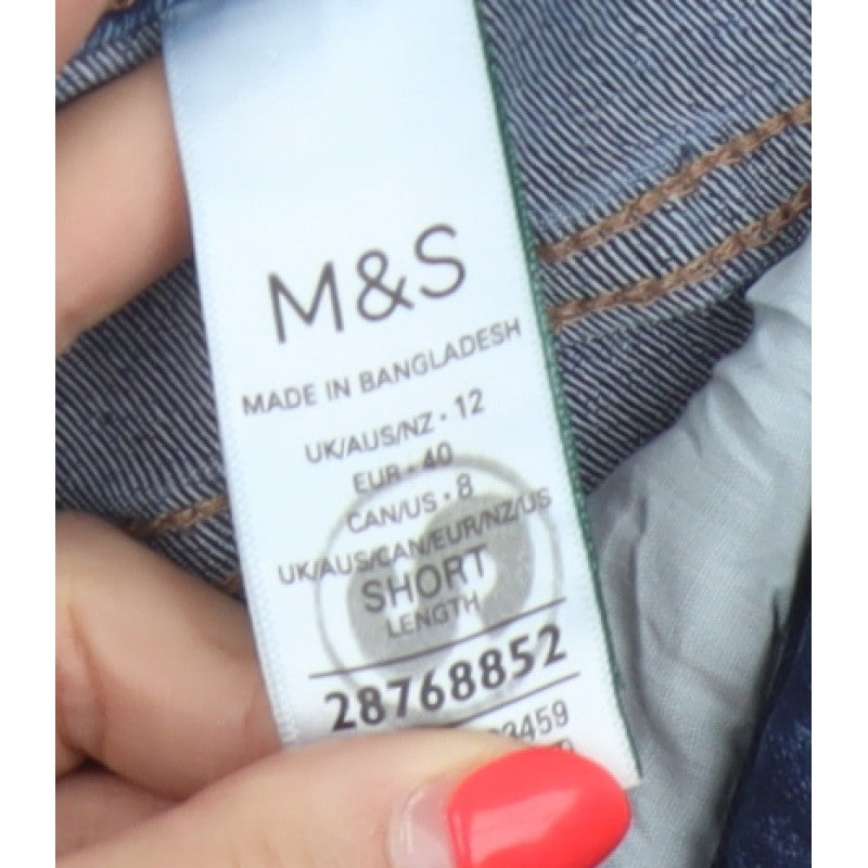 M&S The Lily Women’s Blue Skinny Jeans UK 12 Short Stretch