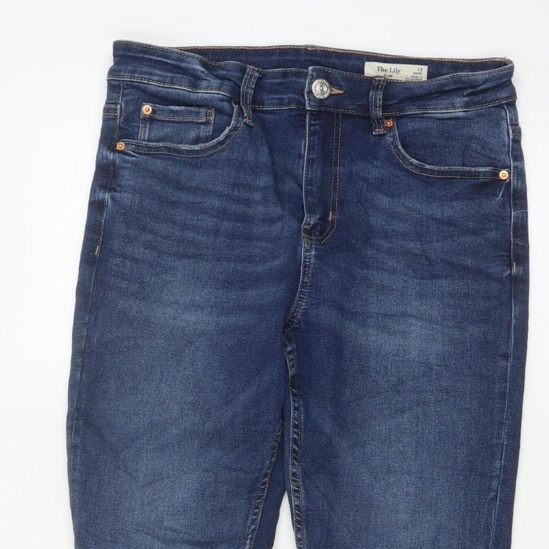 M&S The Lily Women’s Blue Skinny Jeans UK 12 Short Stretch