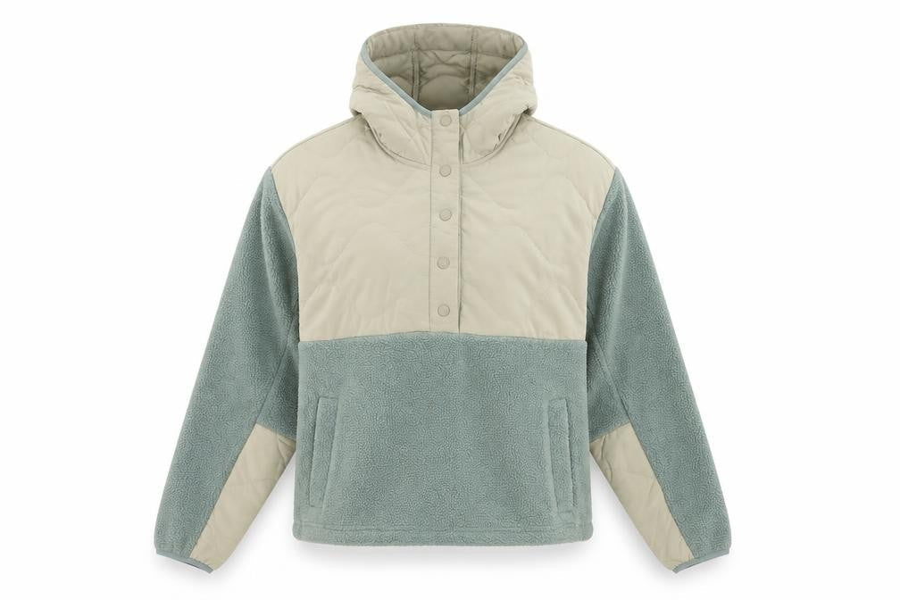 Kyodan Outdoor Women's Multicoloured XS Quilted Hooded Pullover Fleece