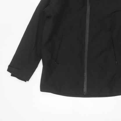 Marks & Spencer Boys Black 13-14 Years Hooded Parka Jacket Zip Pockets