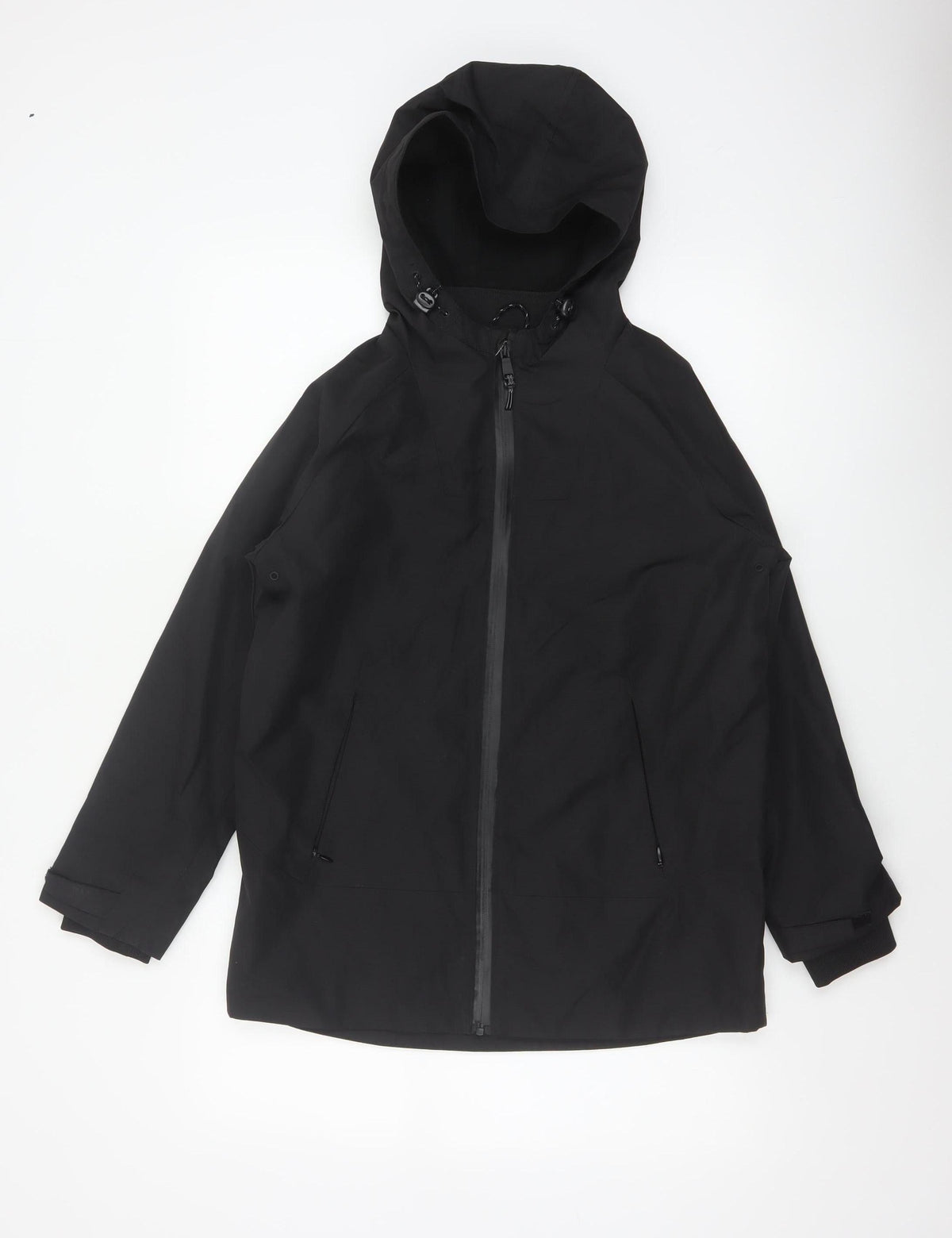 Marks & Spencer Boys Black 13-14 Years Hooded Parka Jacket Zip Pockets