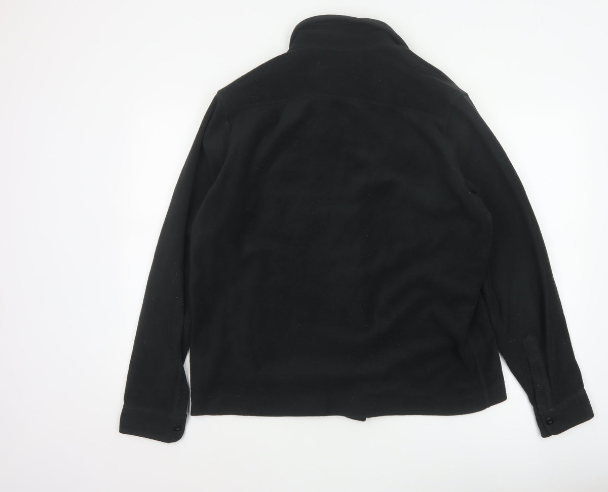 Polo Ralph Lauren Men’s Black M Fleece Button Jacket Logo Pockets