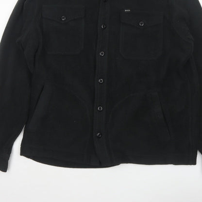 Polo Ralph Lauren Men’s Black M Fleece Button Jacket Logo Pockets