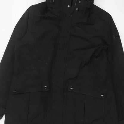 Regatta Women Black UK 16 Long Padded Fur Trim Parka Coat