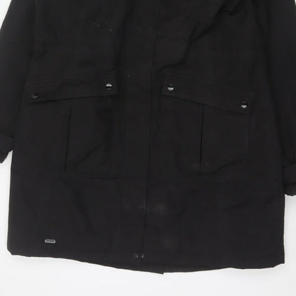 Regatta Women Black UK 16 Long Padded Fur Trim Parka Coat